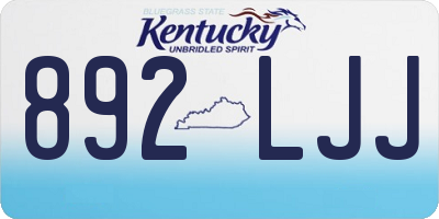 KY license plate 892LJJ