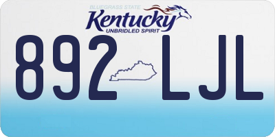 KY license plate 892LJL