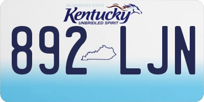 KY license plate 892LJN