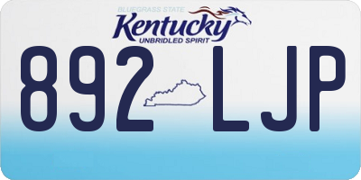 KY license plate 892LJP