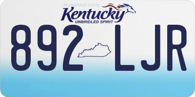 KY license plate 892LJR
