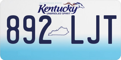 KY license plate 892LJT