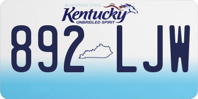 KY license plate 892LJW