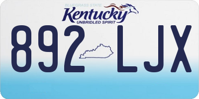 KY license plate 892LJX