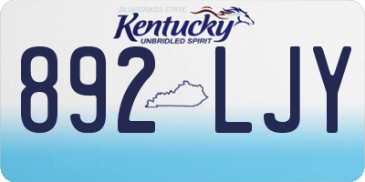 KY license plate 892LJY