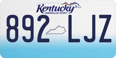 KY license plate 892LJZ