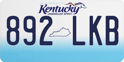 KY license plate 892LKB