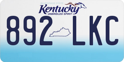 KY license plate 892LKC