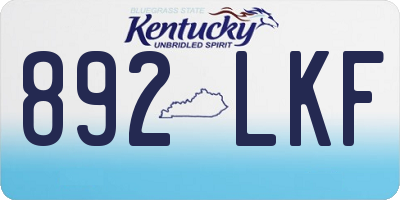 KY license plate 892LKF