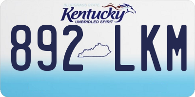 KY license plate 892LKM