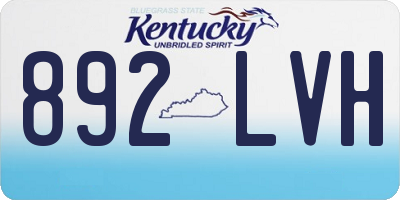 KY license plate 892LVH