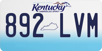 KY license plate 892LVM