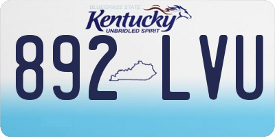 KY license plate 892LVU