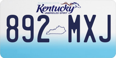KY license plate 892MXJ