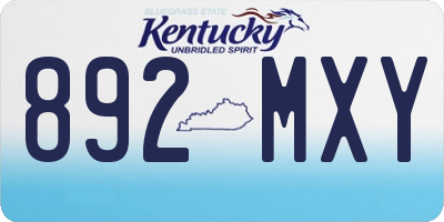 KY license plate 892MXY