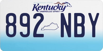 KY license plate 892NBY
