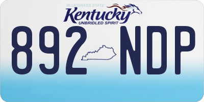 KY license plate 892NDP