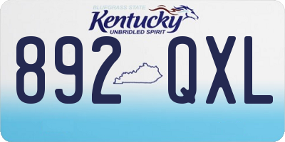 KY license plate 892QXL