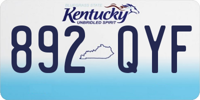 KY license plate 892QYF