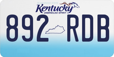 KY license plate 892RDB