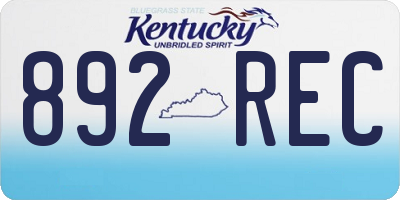 KY license plate 892REC