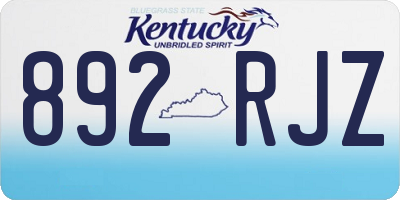 KY license plate 892RJZ