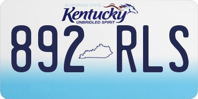 KY license plate 892RLS