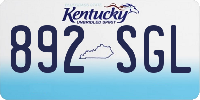 KY license plate 892SGL