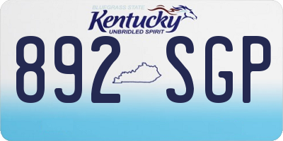 KY license plate 892SGP