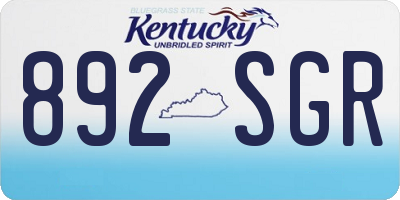 KY license plate 892SGR