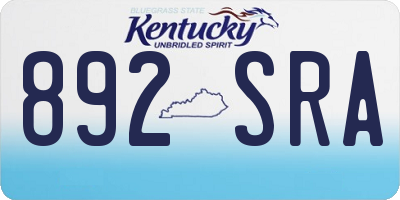 KY license plate 892SRA
