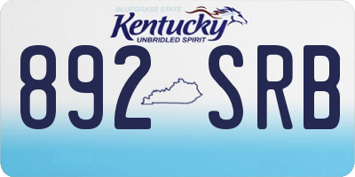 KY license plate 892SRB
