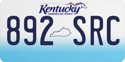 KY license plate 892SRC