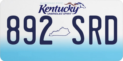 KY license plate 892SRD