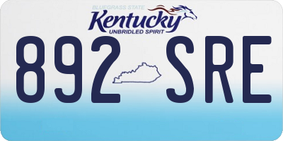 KY license plate 892SRE