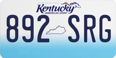 KY license plate 892SRG