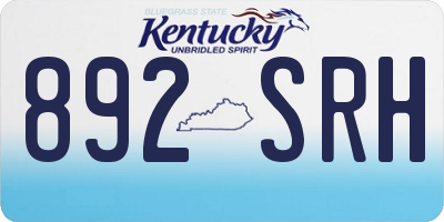 KY license plate 892SRH