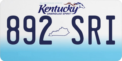 KY license plate 892SRI
