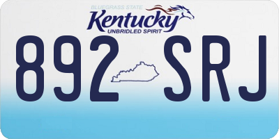KY license plate 892SRJ