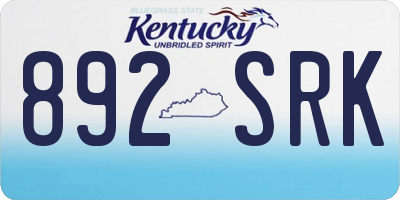 KY license plate 892SRK