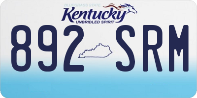KY license plate 892SRM