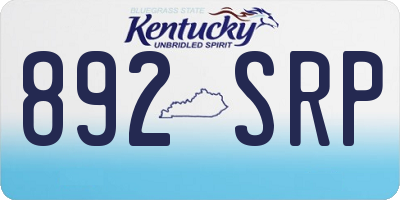 KY license plate 892SRP