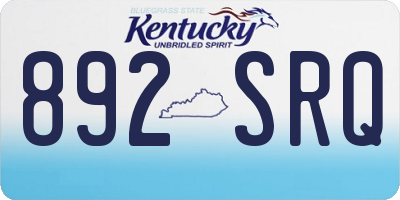 KY license plate 892SRQ
