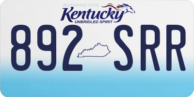 KY license plate 892SRR