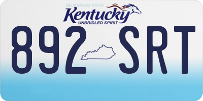 KY license plate 892SRT
