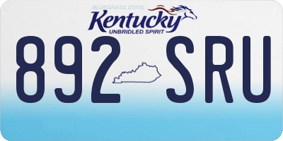 KY license plate 892SRU