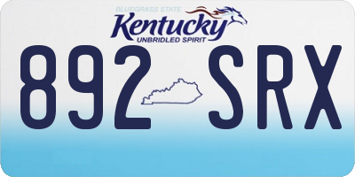KY license plate 892SRX