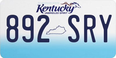 KY license plate 892SRY