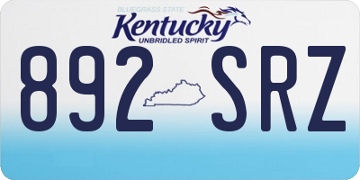 KY license plate 892SRZ