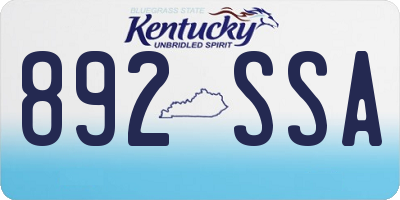 KY license plate 892SSA